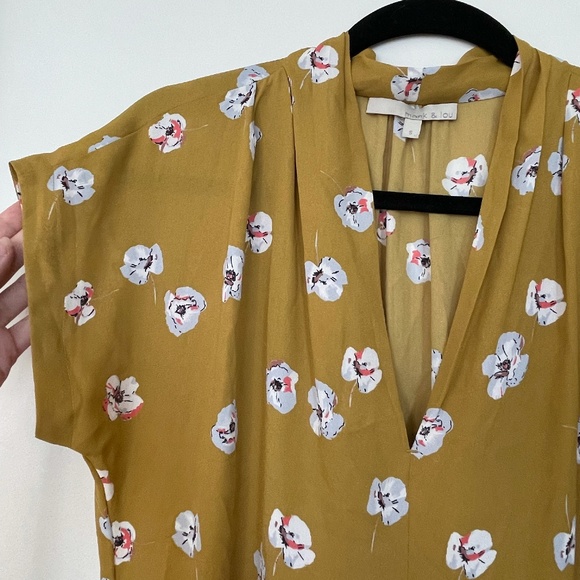 Monk & Lou Mustard Yellow Short Sleeve Dress - Picture 3 of 3